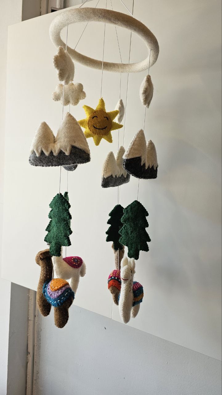 Felt Alpaca Journey Mobile