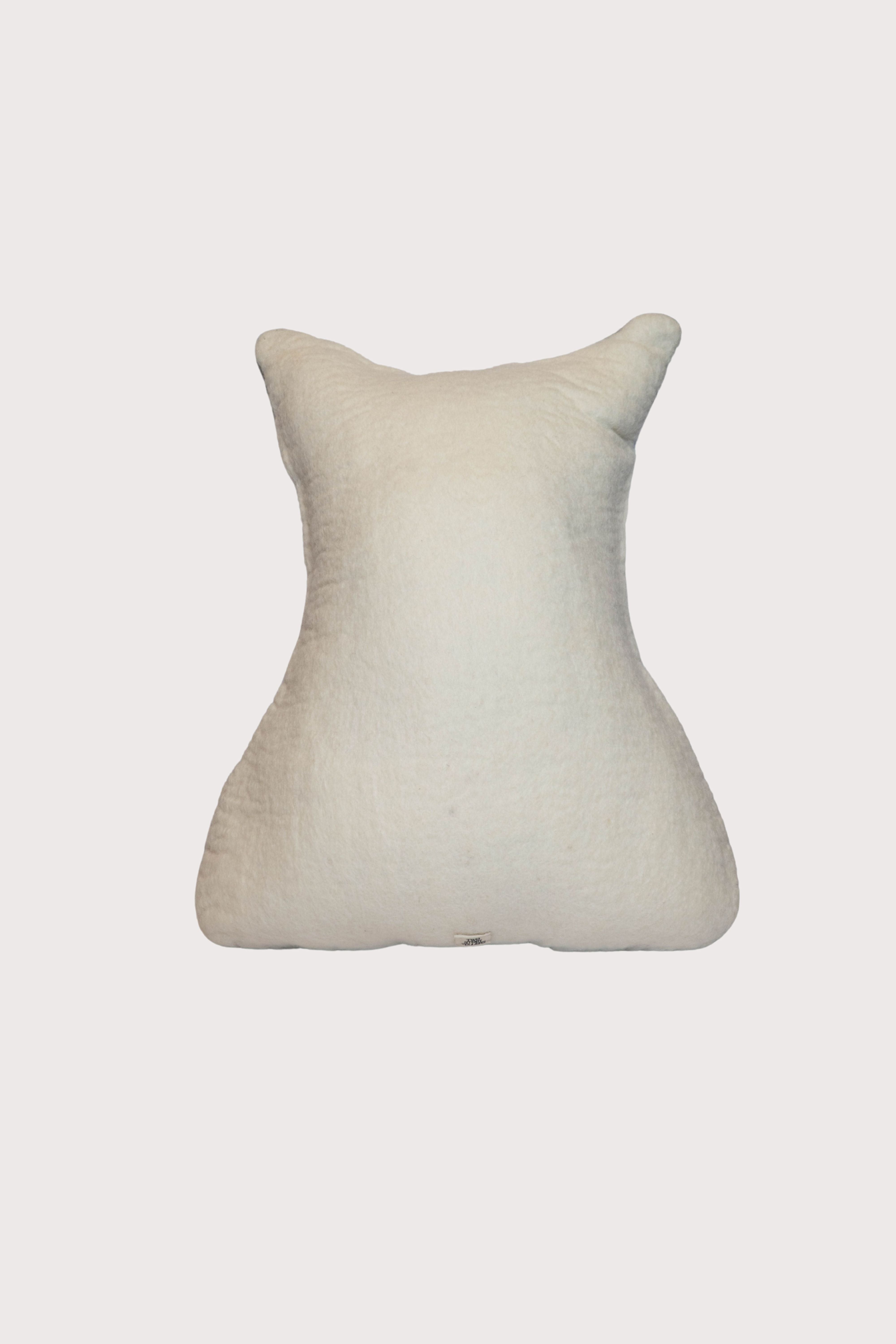 Felt Grey White Cat Cushion