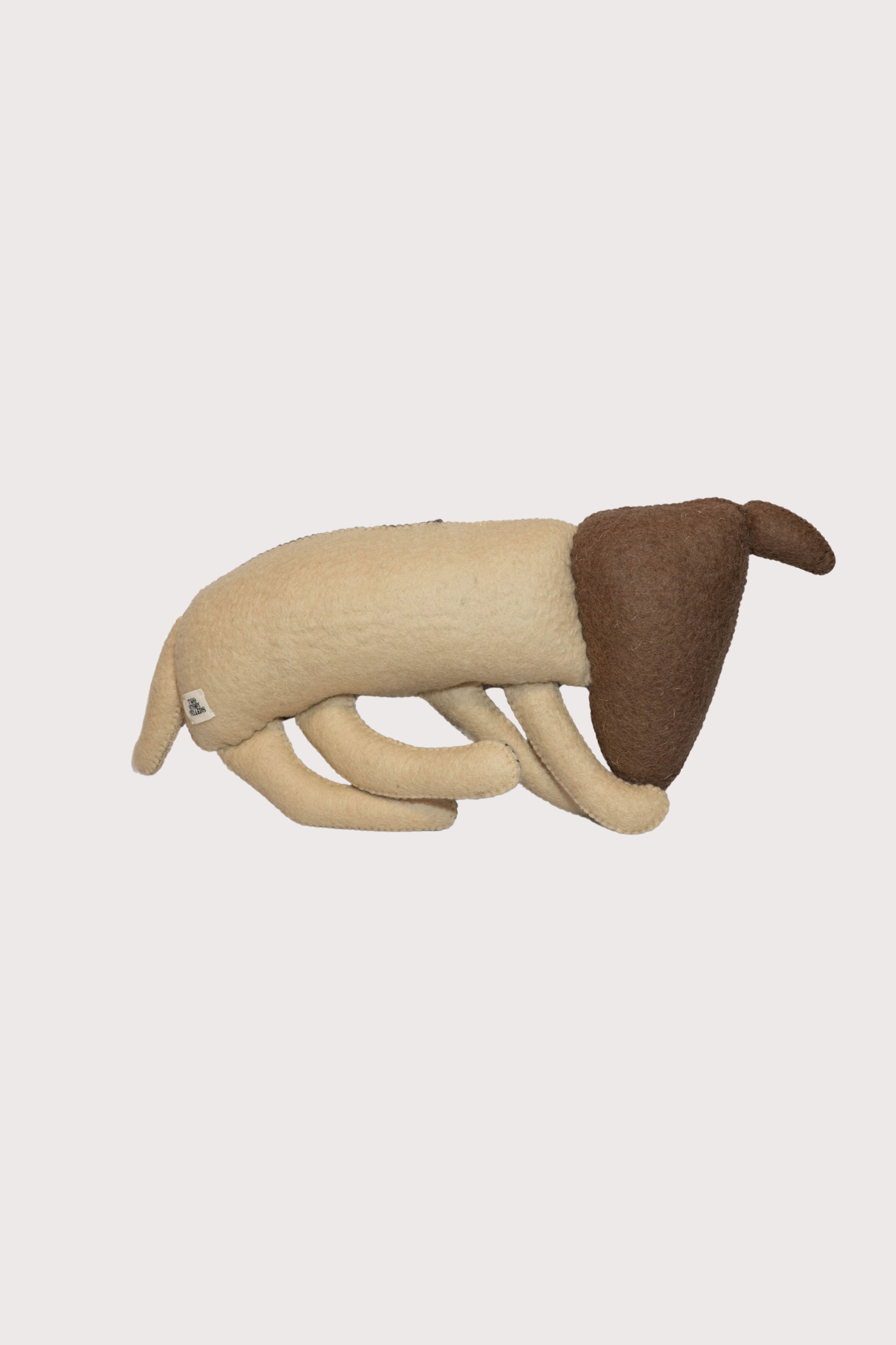 Felt Shy Dog Cushion