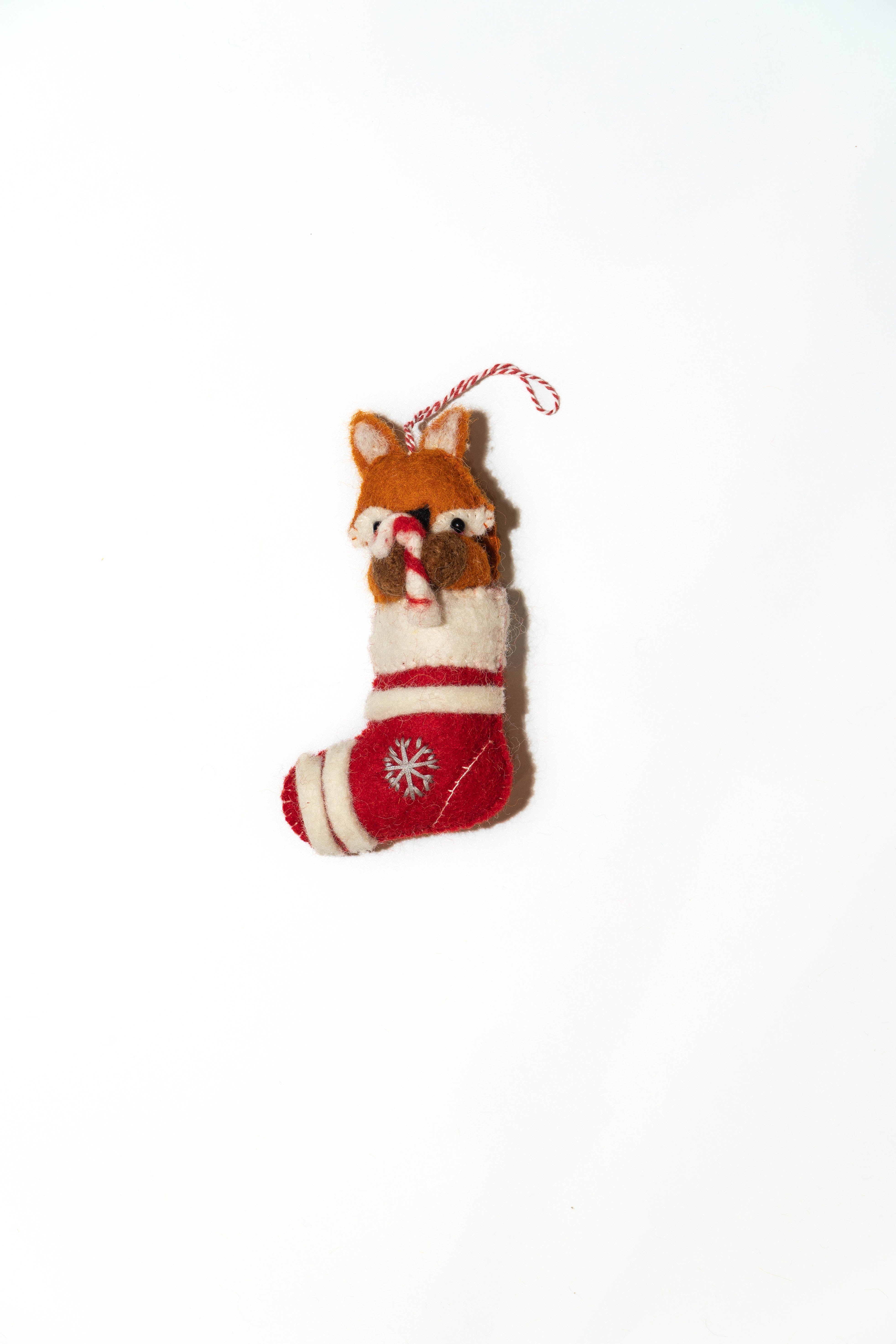 Felt Fox in Socks Charm