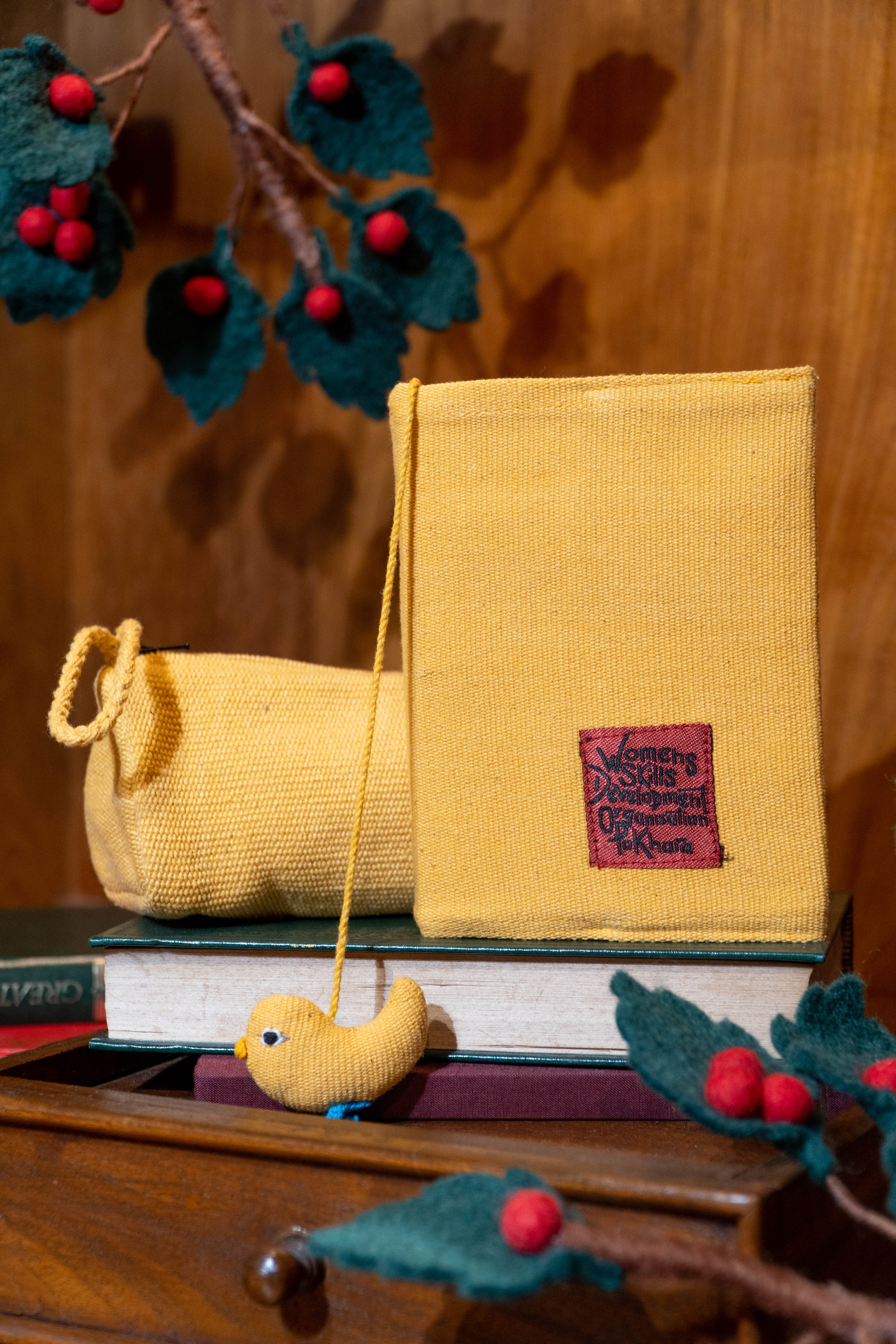 Handwoven Journal with Pencil Case - Marigold
