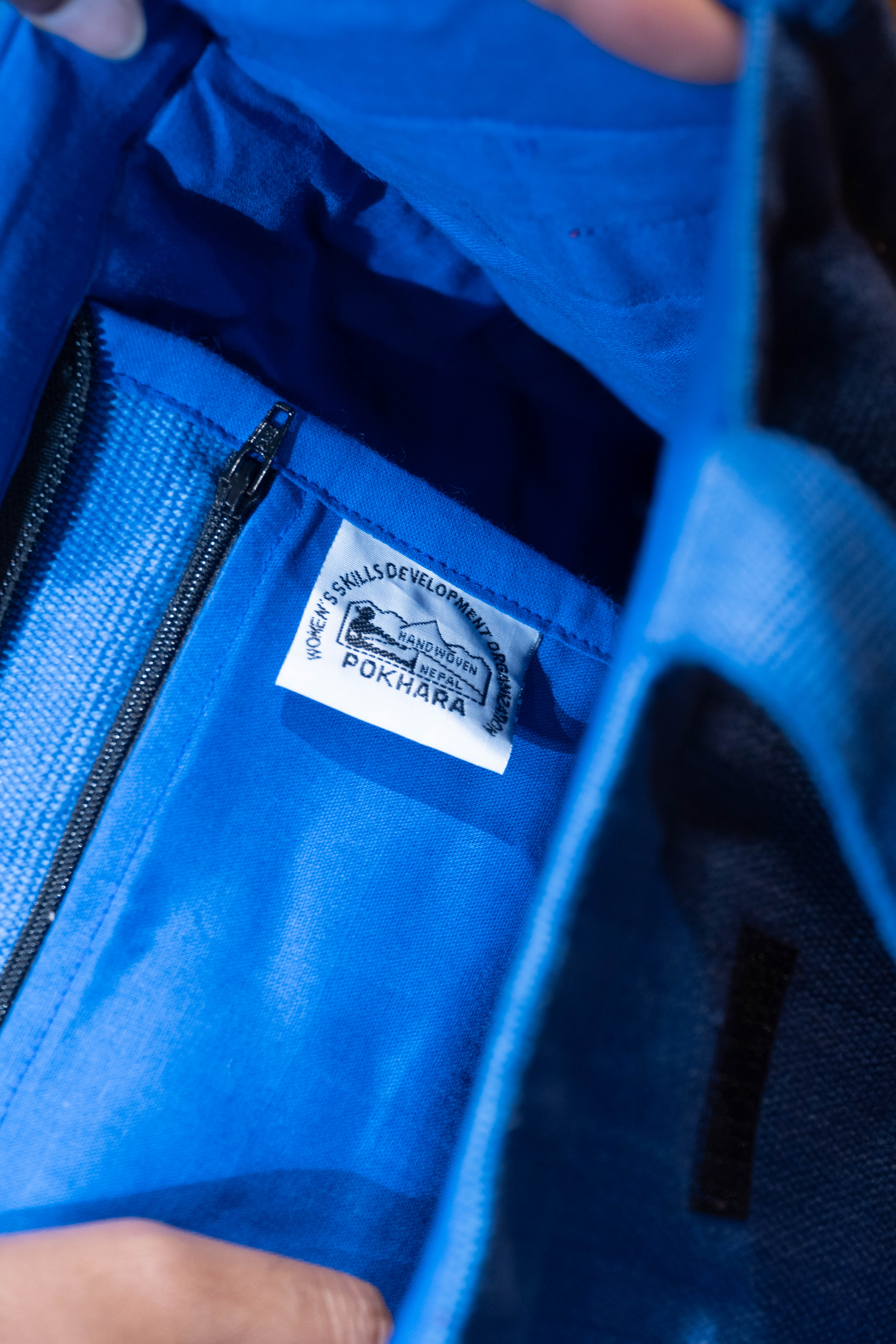 Handwoven Everyday Flat Based Totebag - Persian Blue