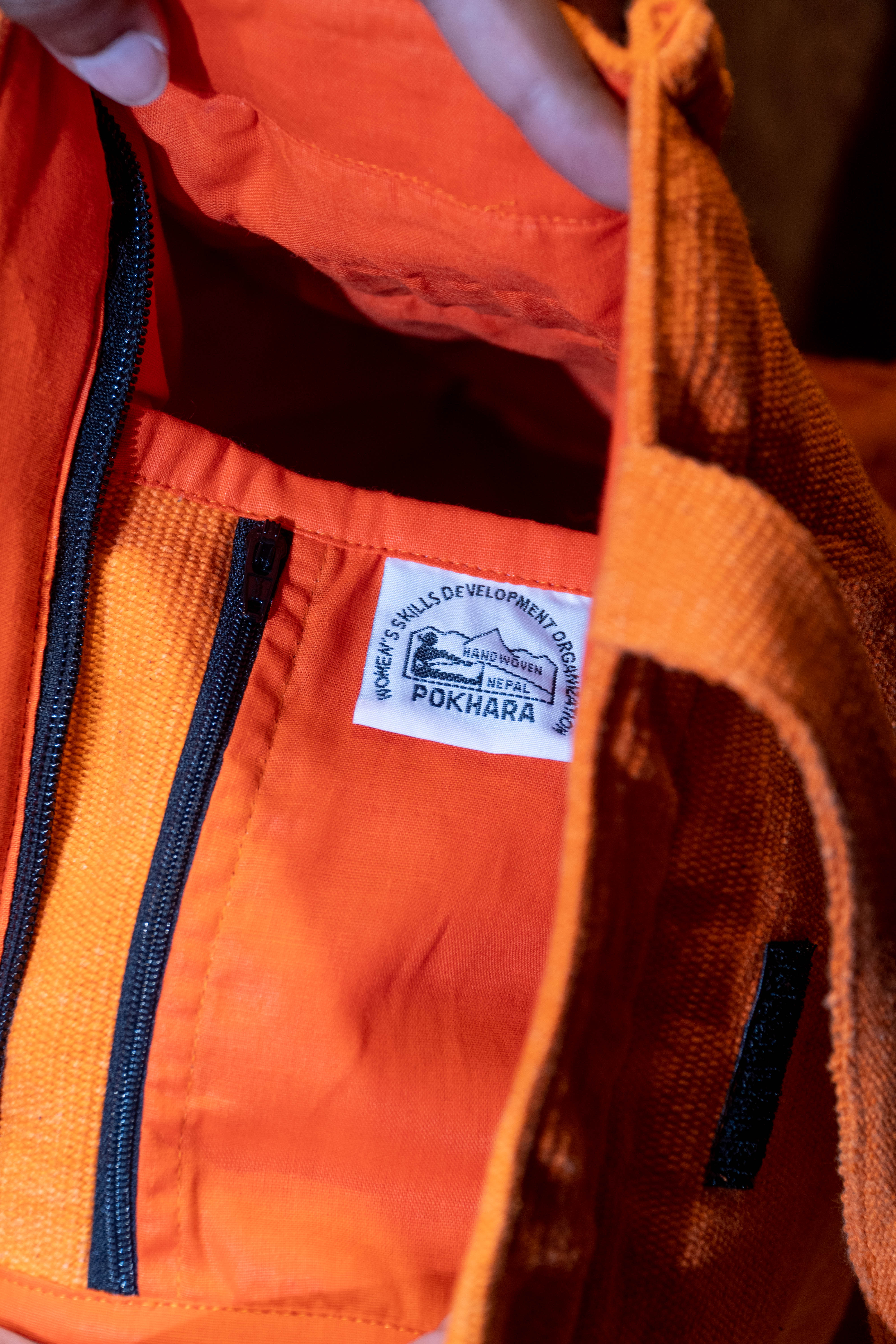 Handwoven Everyday Flat Based Totebag - Tangerine