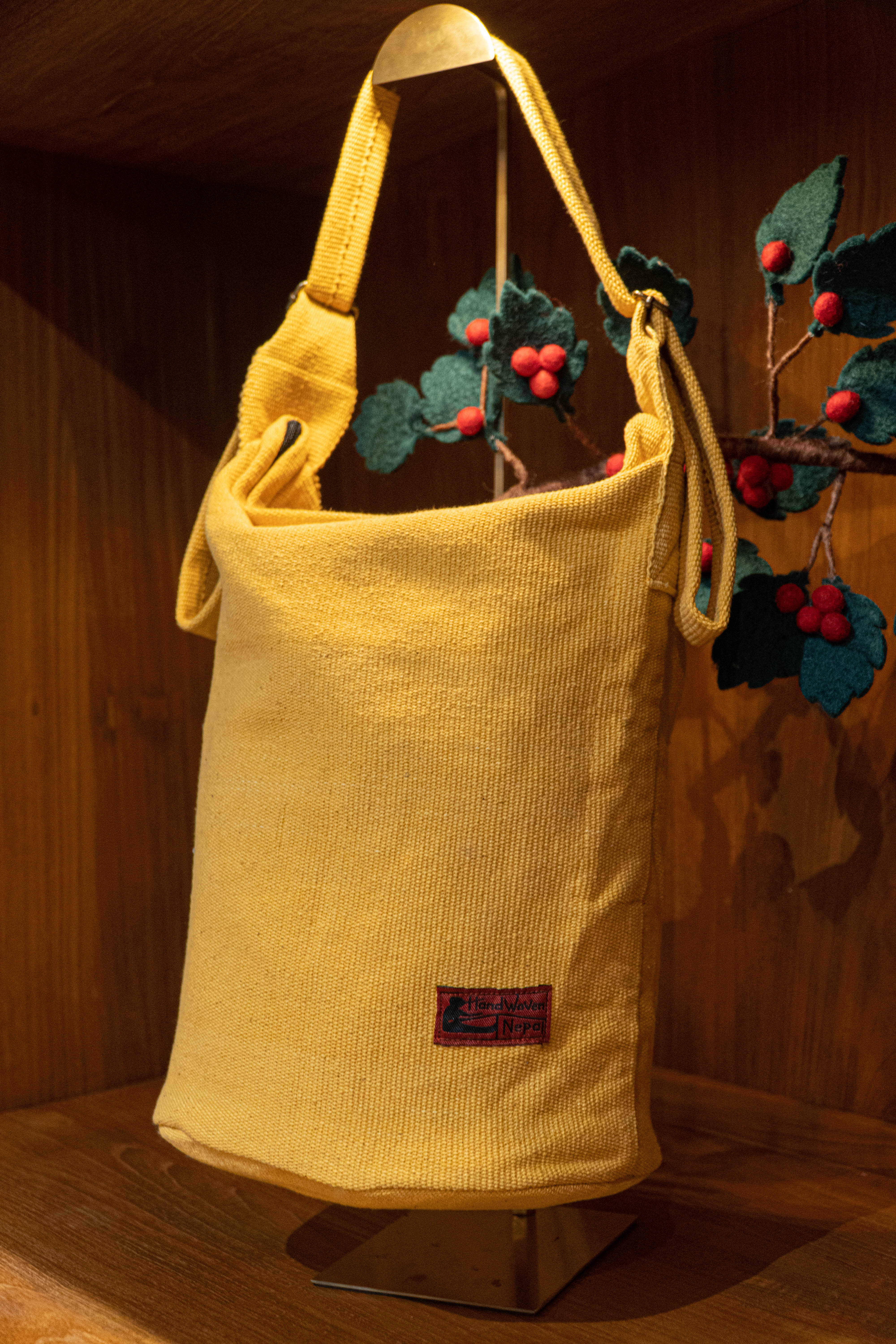 Handwoven Everyday Round Based Totebag - Marigold