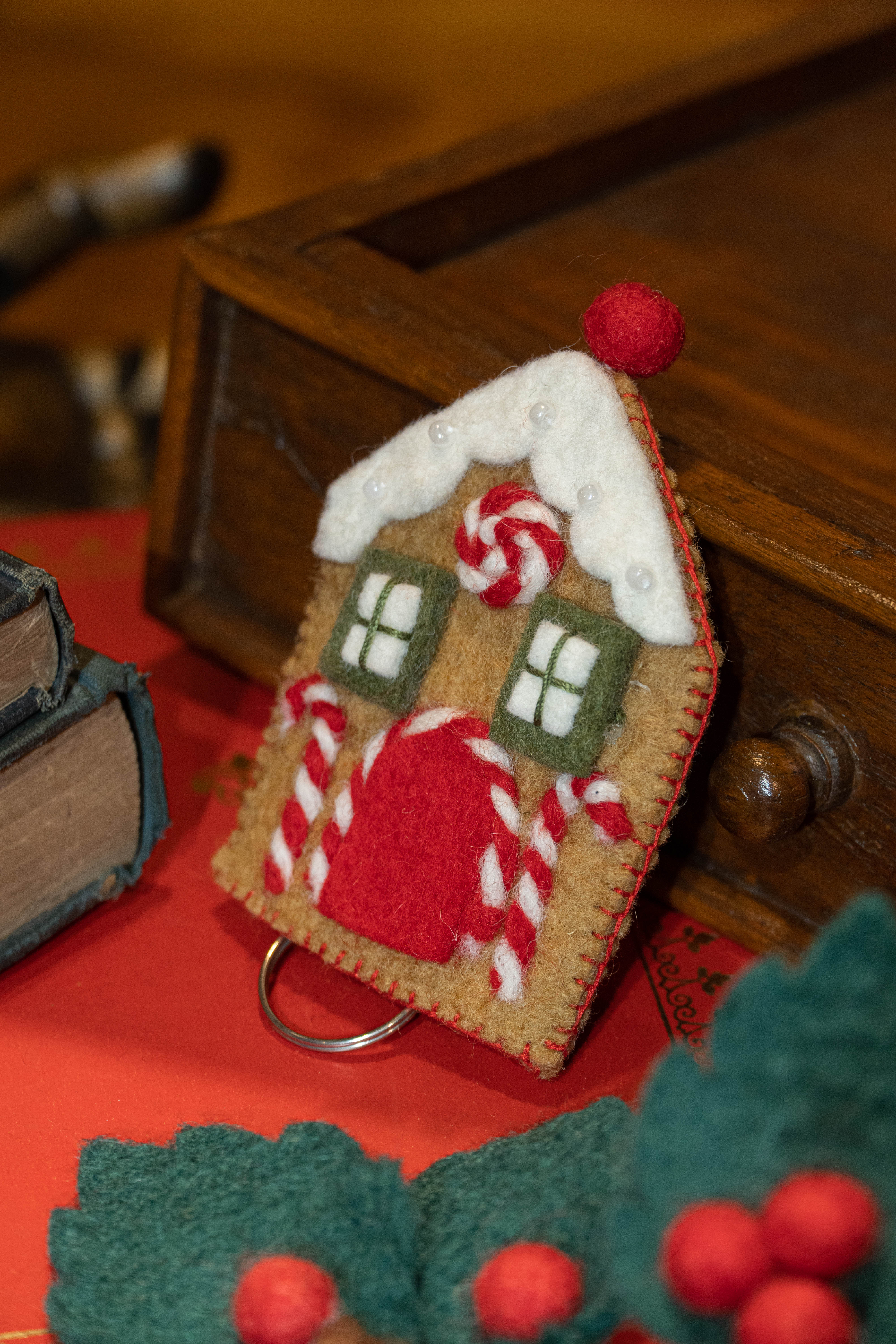 Felt Gingerbread Key Pouch