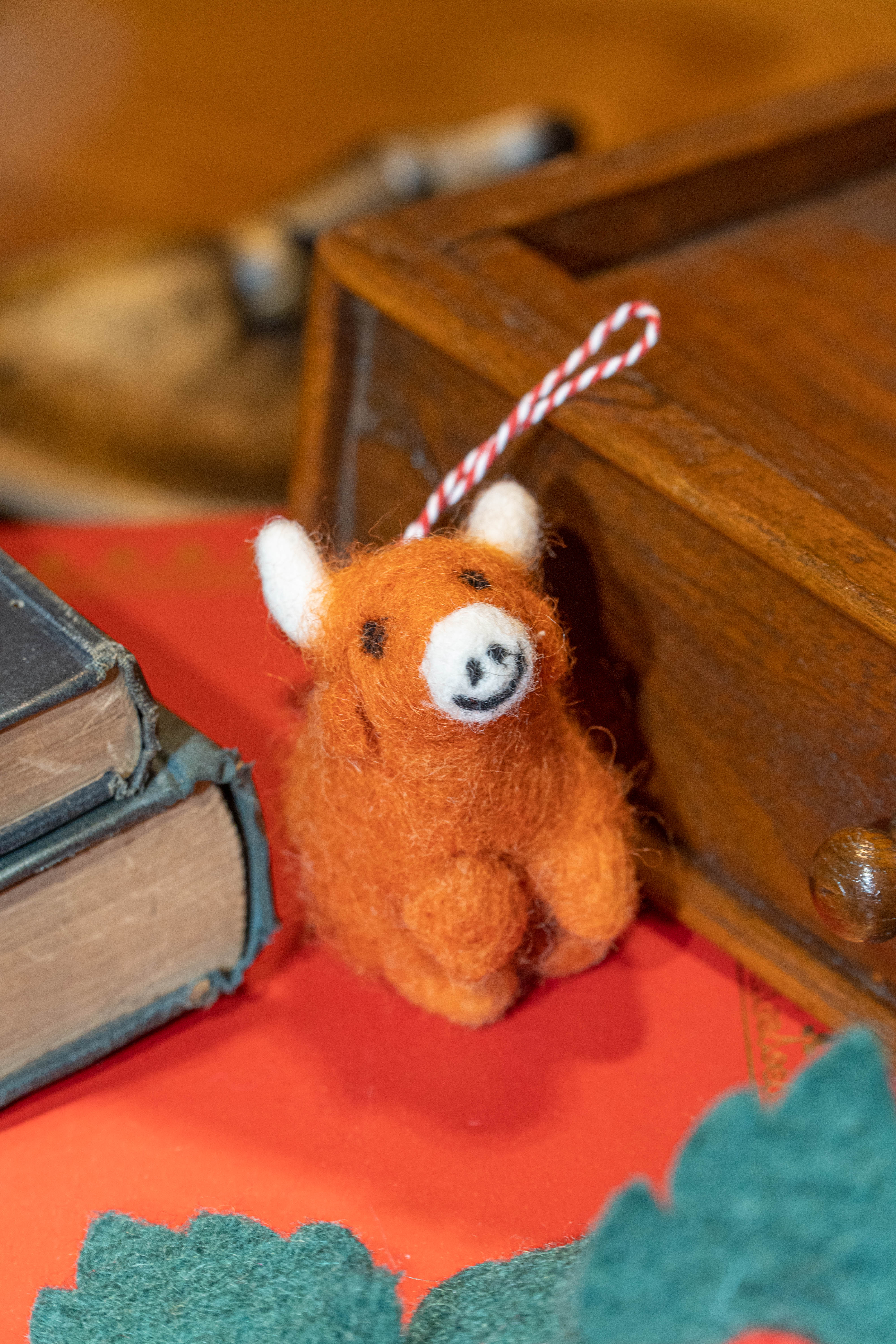 Felt Brown Cow Charm